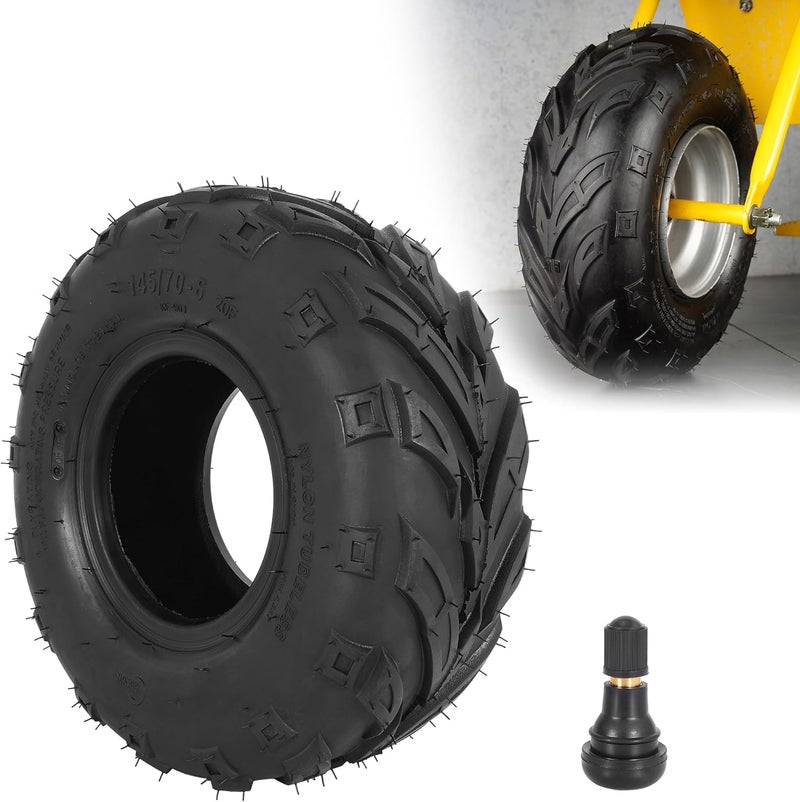 MTATCN 145/70-6 Tire 145 70-6 Tubeless for Coleman CC100X CT100U Baja Blitz Dirt Bug Doodle Bug DB30 Motovox MBX10 MBX11 MBX12 Powersports Mini Bikes Kazuma Roketa 110cc ATV Quad Go Karts - Image 1